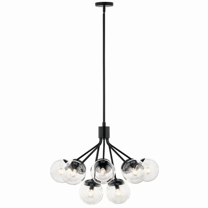Kichler 52701BKCLR 12 Light Chandelier Convertible, Black