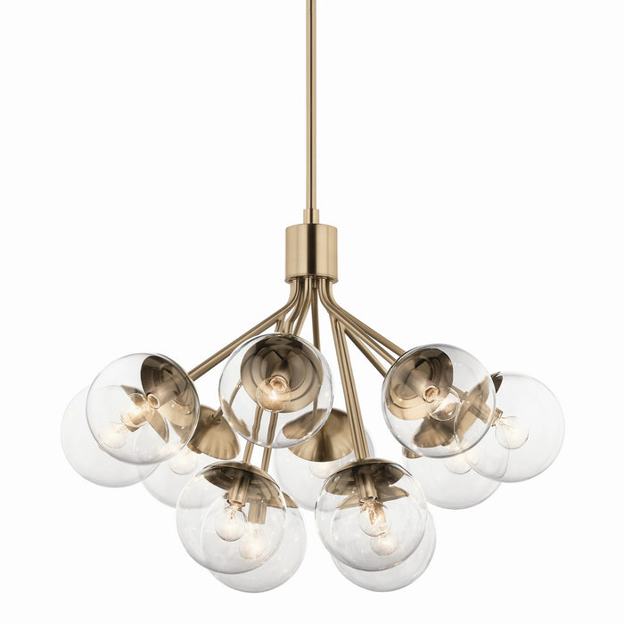 Kichler 52701CPZCLR 12 Light Chandelier Convertible, Champagne Bronze