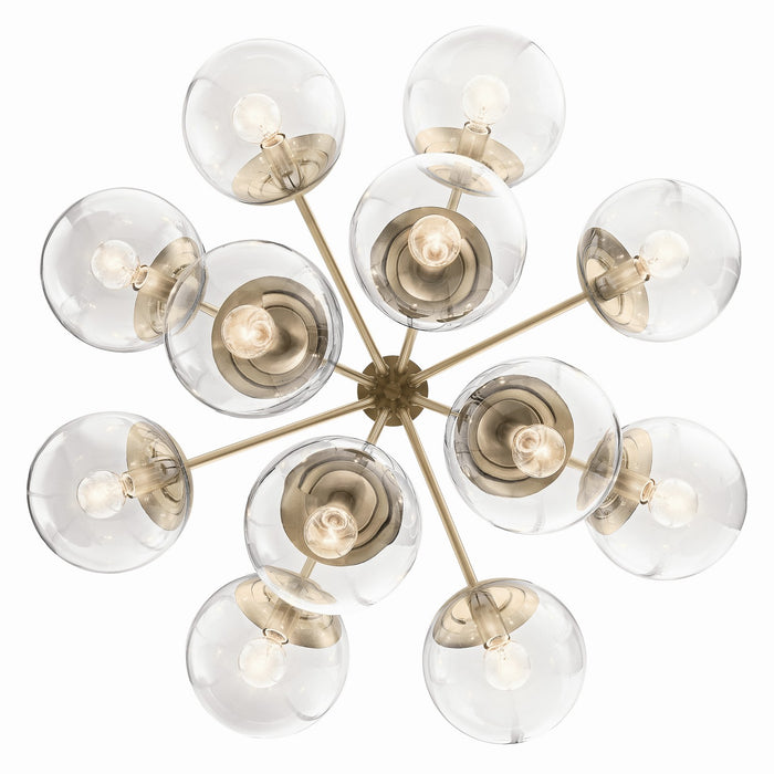 Kichler 52701CPZCLR 12 Light Chandelier Convertible, Champagne Bronze