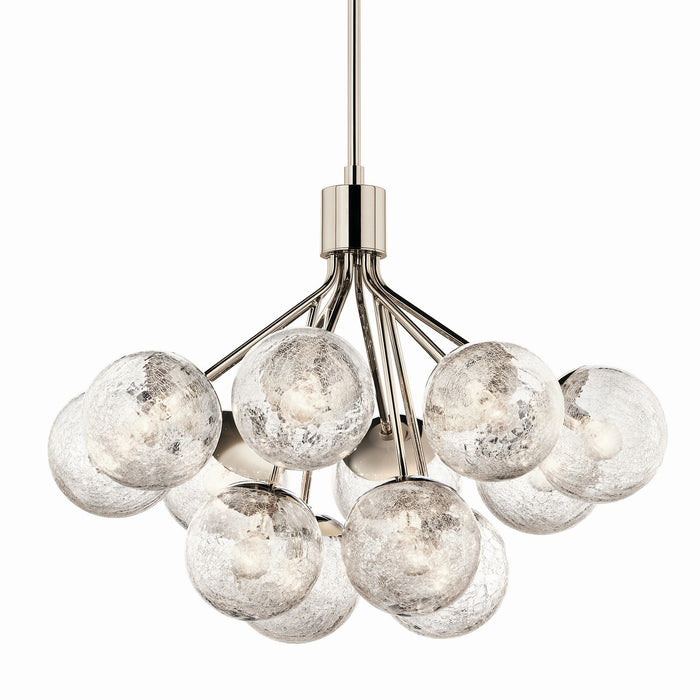 Kichler 52701PN 12 Light Chandelier Convertible, Polished Nickel