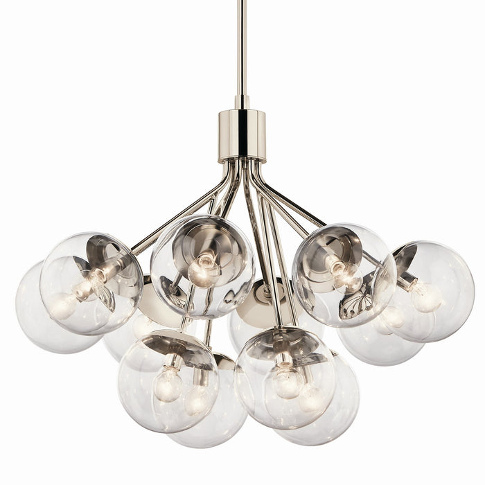 Kichler 52701PNCLR 12 Light Chandelier Convertible, Polished Nickel