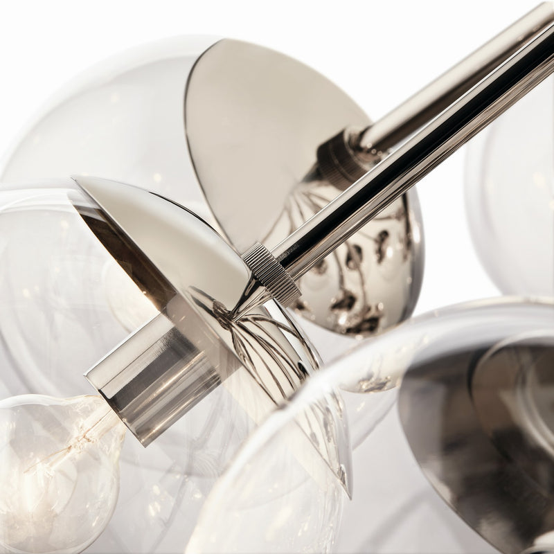 Kichler 52701PNCLR 12 Light Chandelier Convertible, Polished Nickel