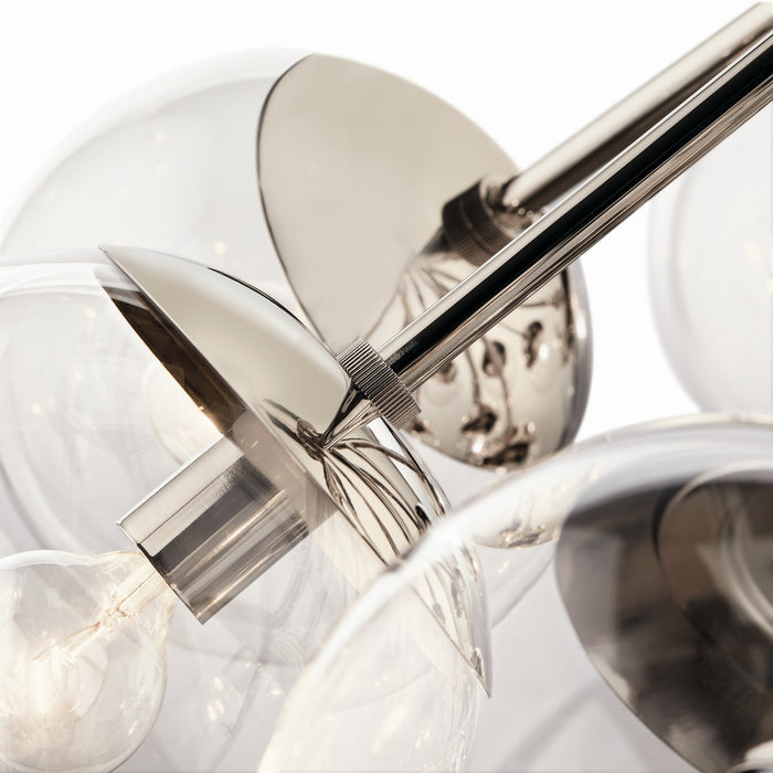 Kichler 52701PNCLR 12 Light Chandelier Convertible, Polished Nickel