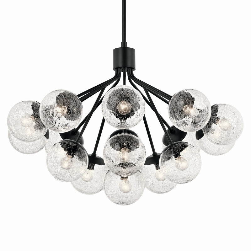 Kichler 52702BK 16 Light Chandelier Convertible, Black