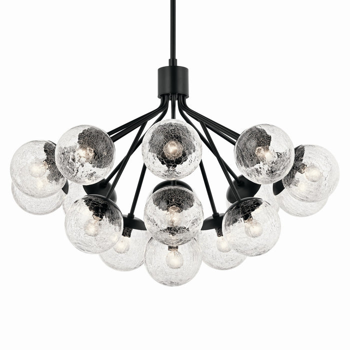 Kichler 52702BK 16 Light Chandelier Convertible, Black