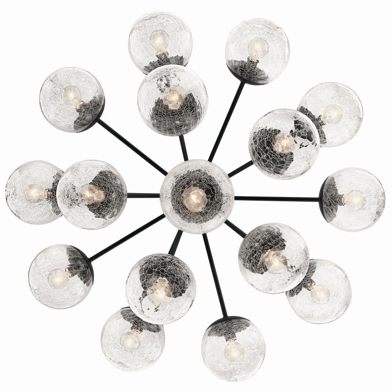 Kichler 52702BK 16 Light Chandelier Convertible, Black