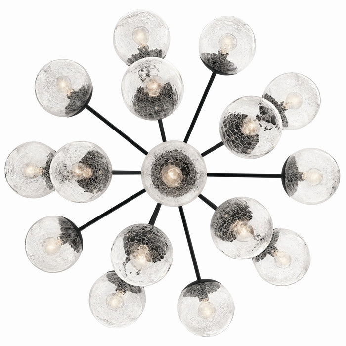 Kichler 52702BK 16 Light Chandelier Convertible, Black