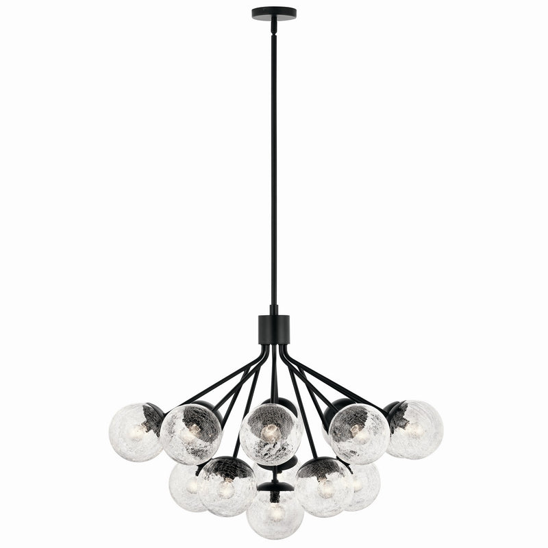 Kichler 52702BK 16 Light Chandelier Convertible, Black