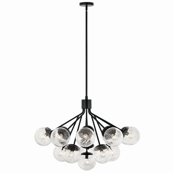 Kichler 52702BK 16 Light Chandelier Convertible, Black