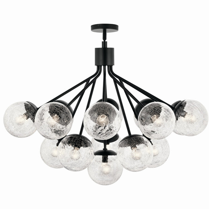 Kichler 52702BK 16 Light Chandelier Convertible, Black