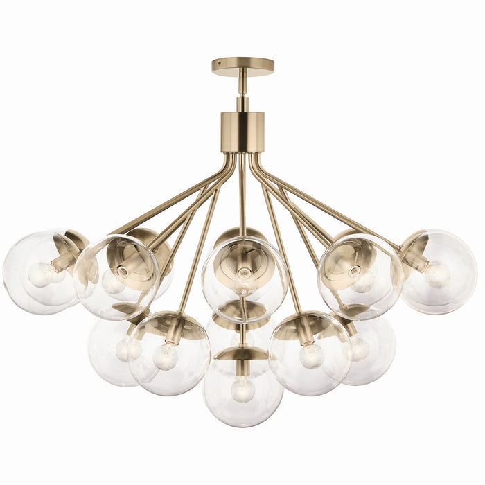 Kichler 52702CPZCLR 16 Light Chandelier Convertible, Champagne Bronze