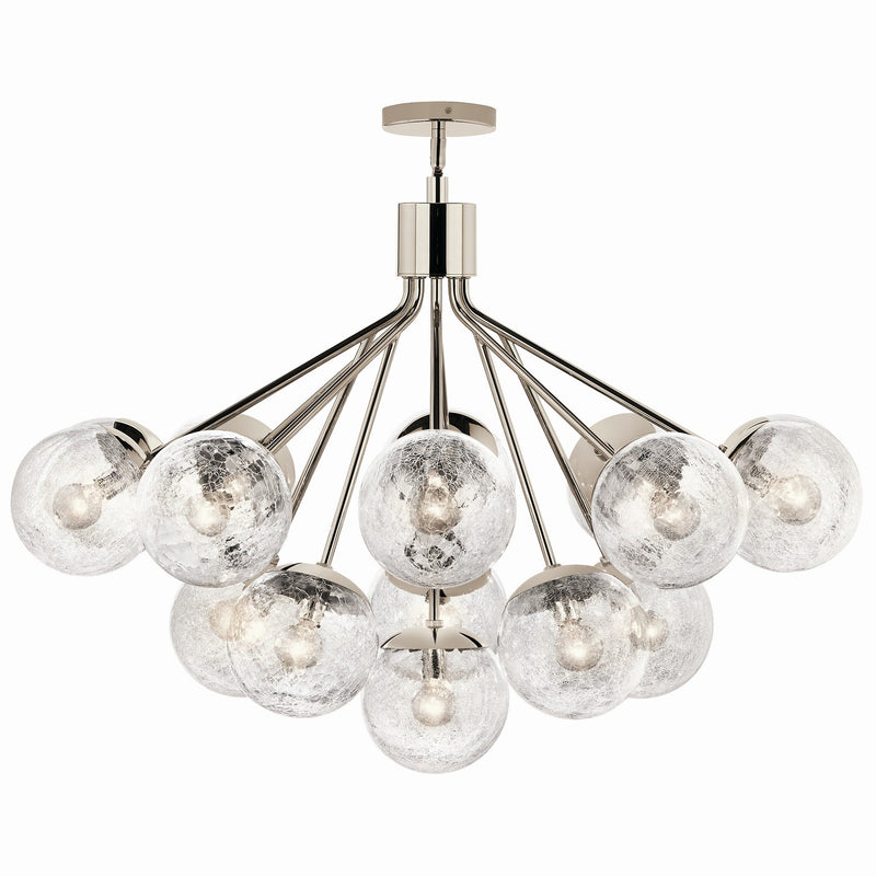 Kichler 52702PN 16 Light Chandelier Convertible, Polished Nickel