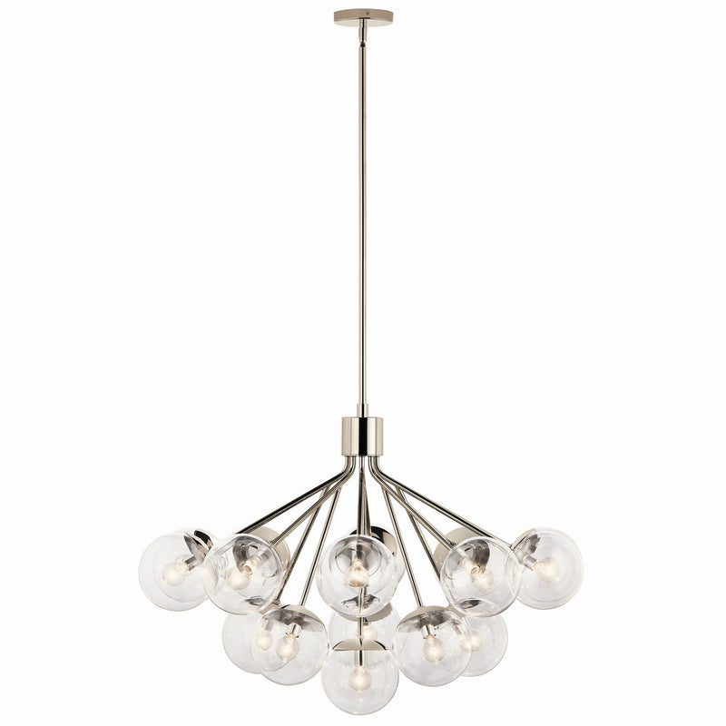 Kichler 52702PNCLR 16 Light Chandelier Convertible, Polished Nickel