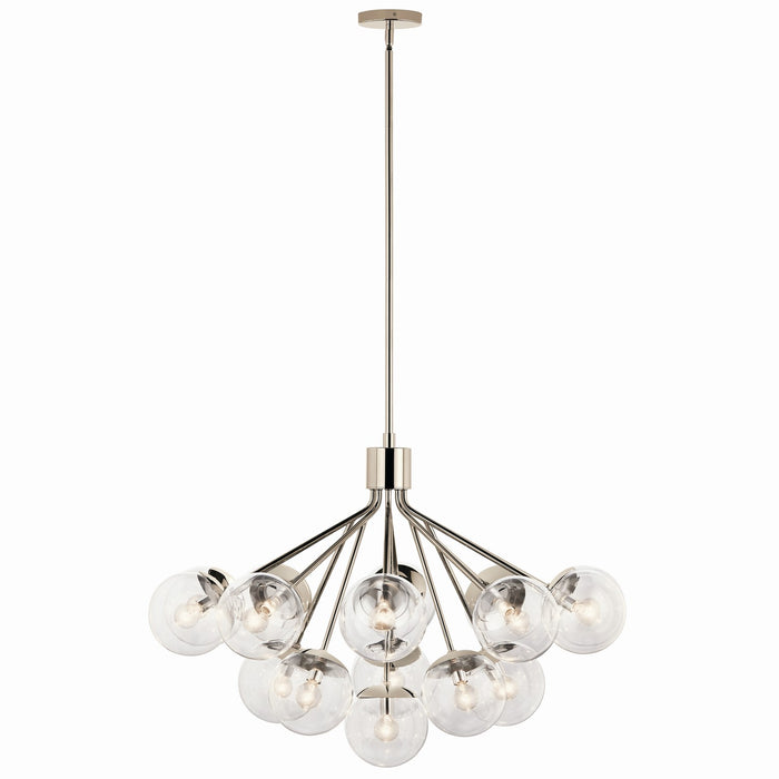 Kichler 52702PNCLR 16 Light Chandelier Convertible, Polished Nickel
