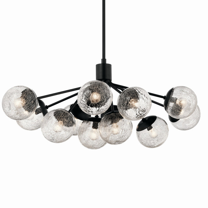 Kichler 52703BK 12 Light Linear Chandelier Convertible, Black