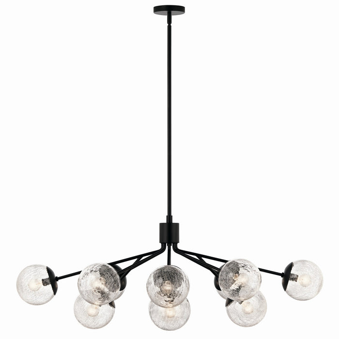 Kichler 52703BK 12 Light Linear Chandelier Convertible, Black