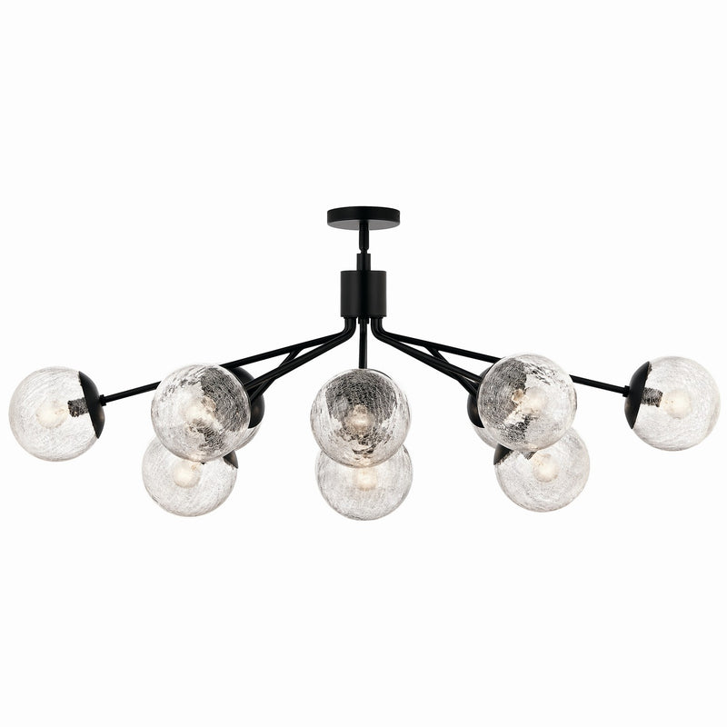 Kichler 52703BK 12 Light Linear Chandelier Convertible, Black