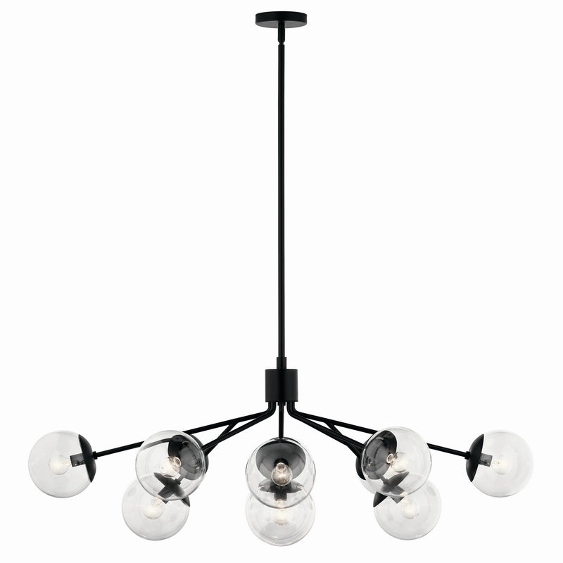Kichler 52703BKCLR 12 Light Linear Chandelier Convertible, Black