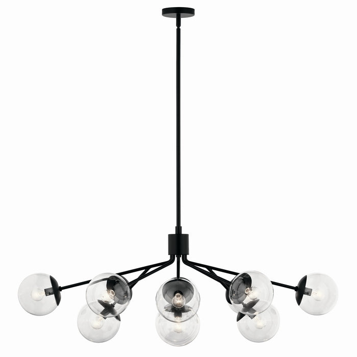 Kichler 52703BKCLR 12 Light Linear Chandelier Convertible, Black