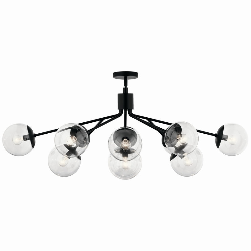 Kichler 52703BKCLR 12 Light Linear Chandelier Convertible, Black