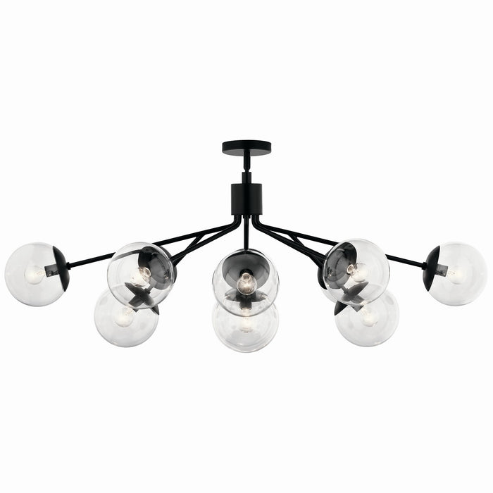 Kichler 52703BKCLR 12 Light Linear Chandelier Convertible, Black