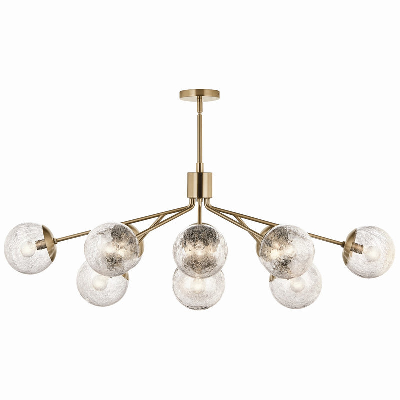 Kichler 52703CPZ 12 Light Linear Chandelier Convertible, Champagne Bronze