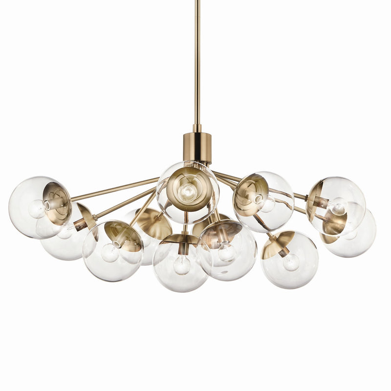 Kichler 52703CPZCLR 12 Light Linear Chandelier Convertible, Champagne Bronze