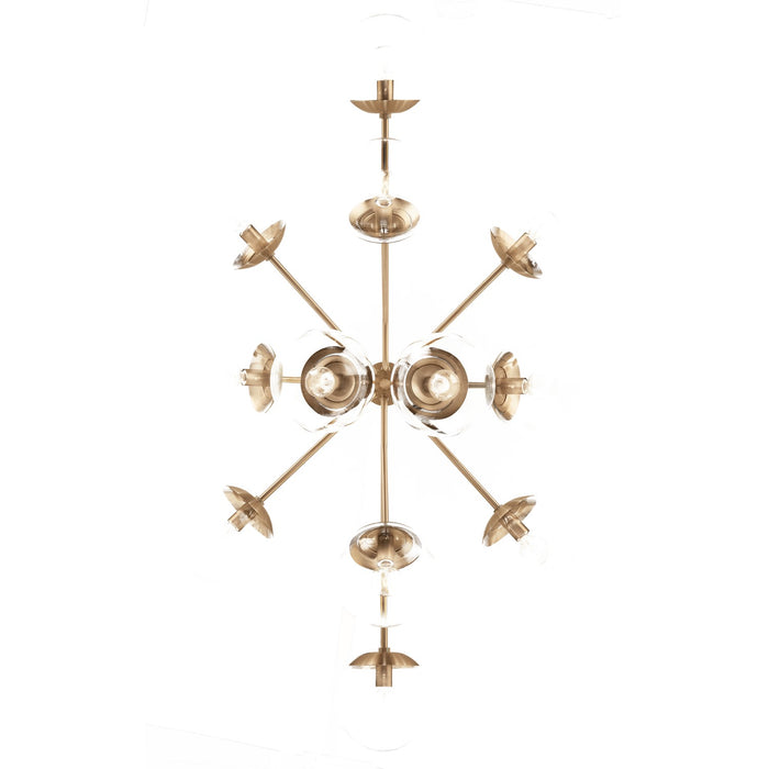 Kichler 52703CPZCLR 12 Light Linear Chandelier Convertible, Champagne Bronze