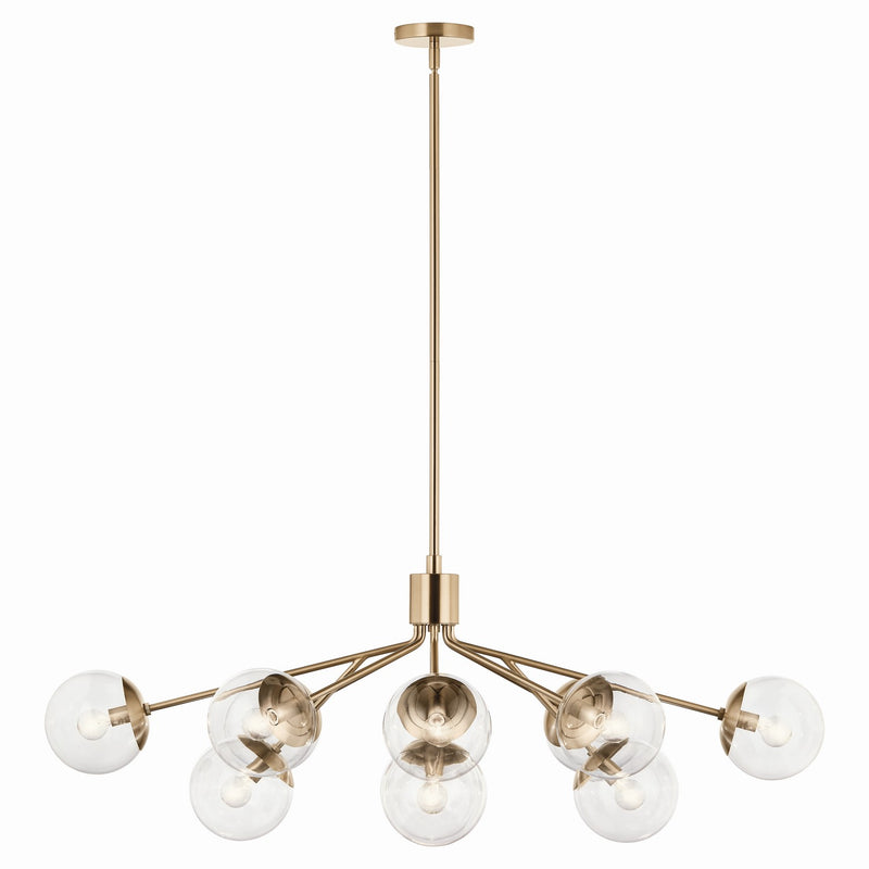 Kichler 52703CPZCLR 12 Light Linear Chandelier Convertible, Champagne Bronze
