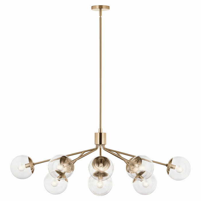 Kichler 52703CPZCLR 12 Light Linear Chandelier Convertible, Champagne Bronze