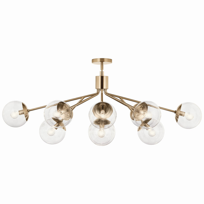 Kichler 52703CPZCLR 12 Light Linear Chandelier Convertible, Champagne Bronze