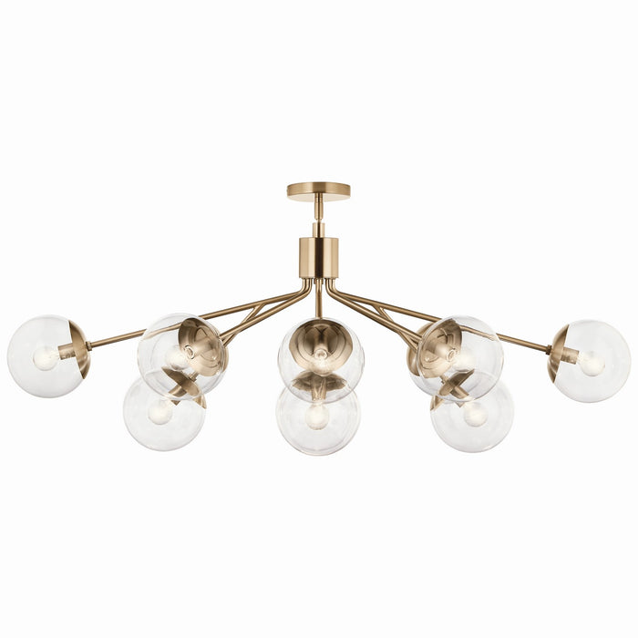 Kichler 52703CPZCLR 12 Light Linear Chandelier Convertible, Champagne Bronze
