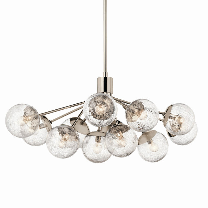 Kichler 52703PN 12 Light Linear Chandelier Convertible, Polished Nickel