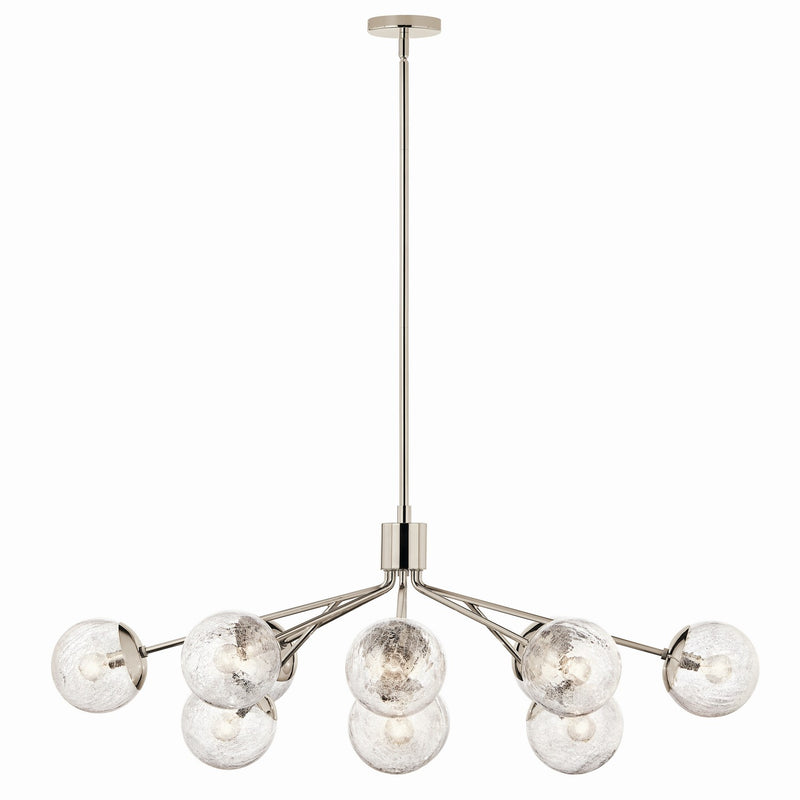 Kichler 52703PN 12 Light Linear Chandelier Convertible, Polished Nickel