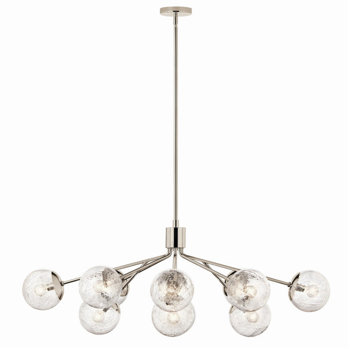 Kichler 52703PN 12 Light Linear Chandelier Convertible, Polished Nickel