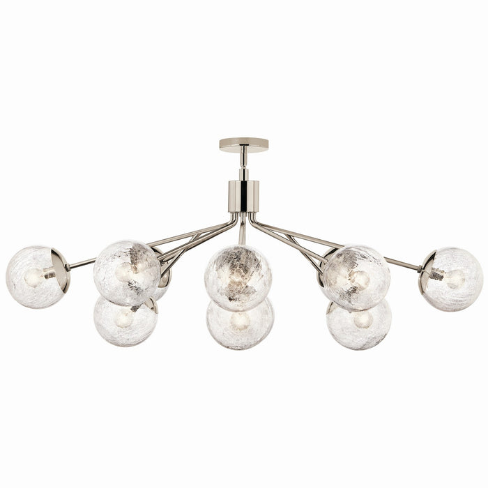 Kichler 52703PN 12 Light Linear Chandelier Convertible, Polished Nickel