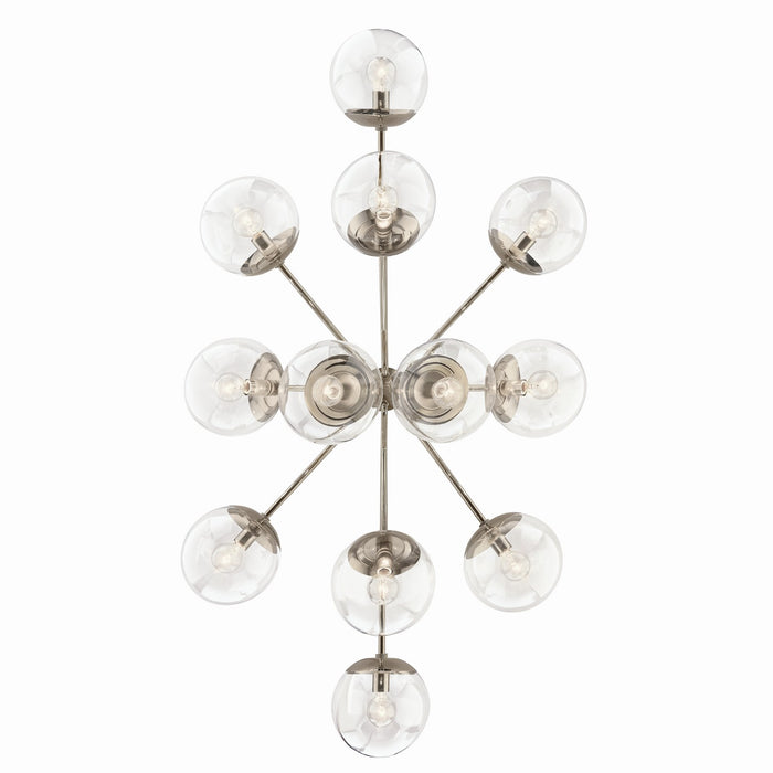Kichler 52703PNCLR 12 Light Linear Chandelier Convertible, Polished Nickel