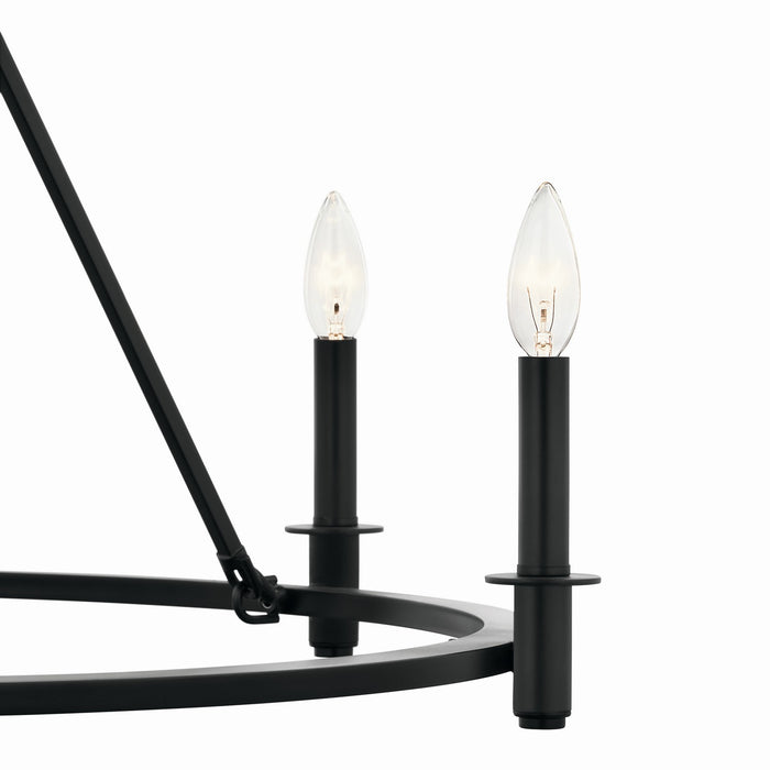 Kichler 52705BK Six Light Chandelier, Black