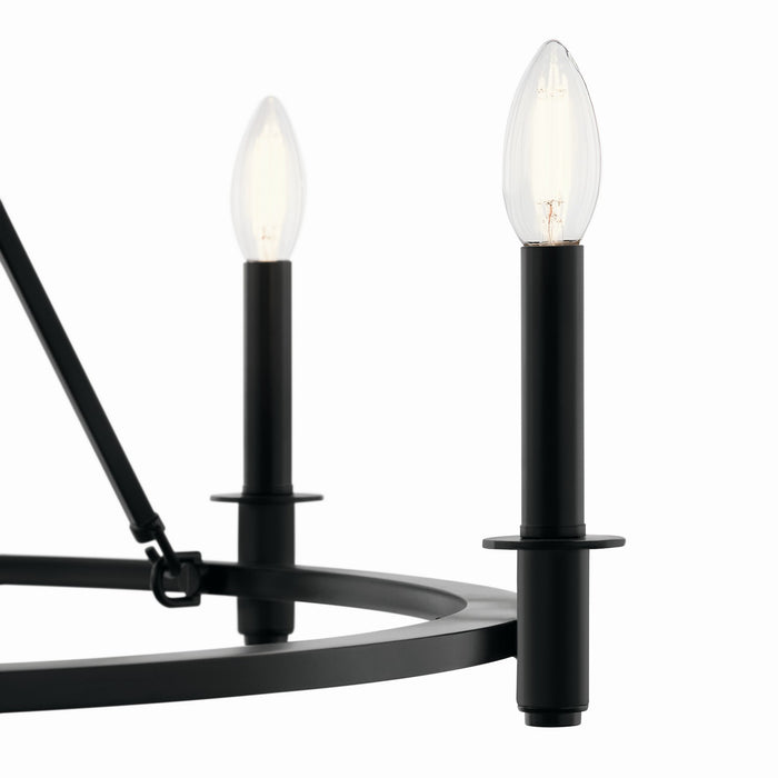 Kichler 52705BK Six Light Chandelier, Black