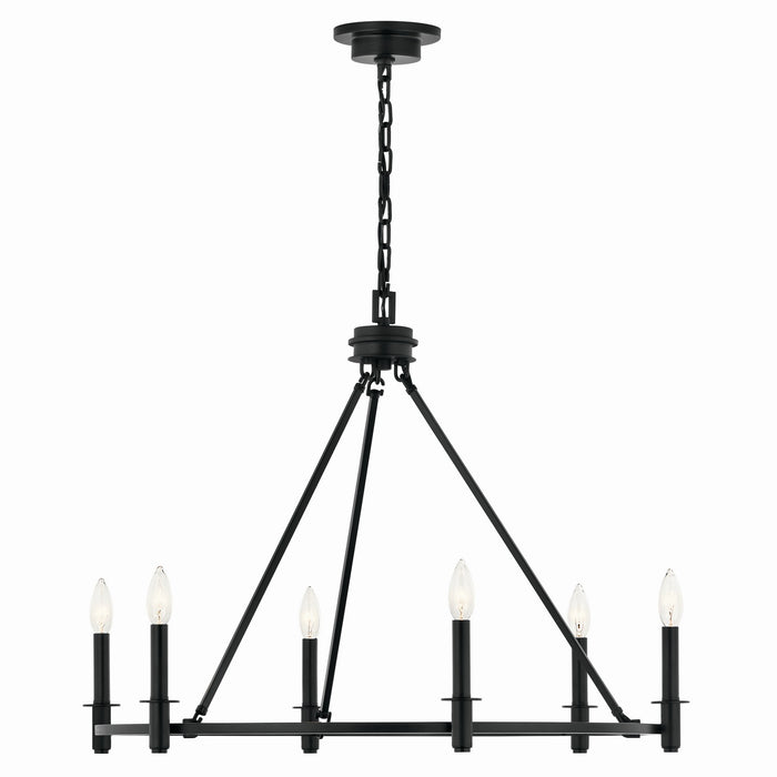 Kichler 52705BK Six Light Chandelier, Black