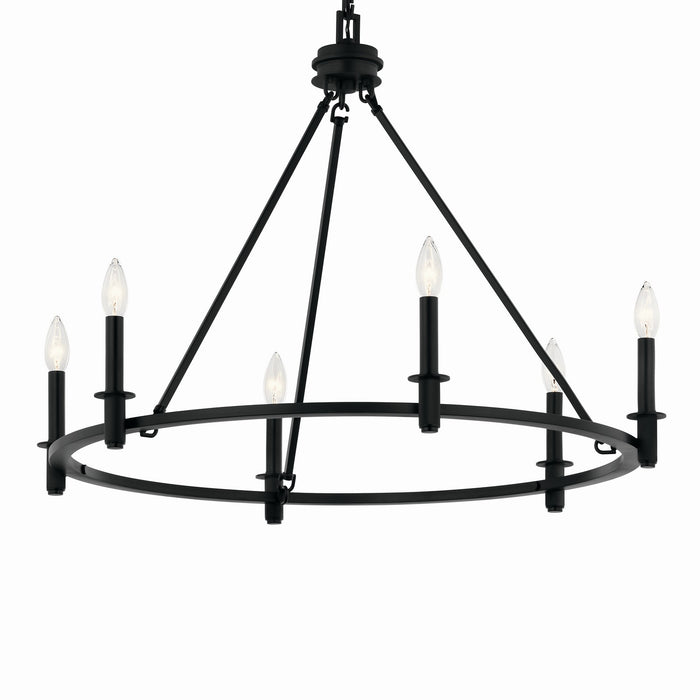 Kichler 52705BK Six Light Chandelier, Black