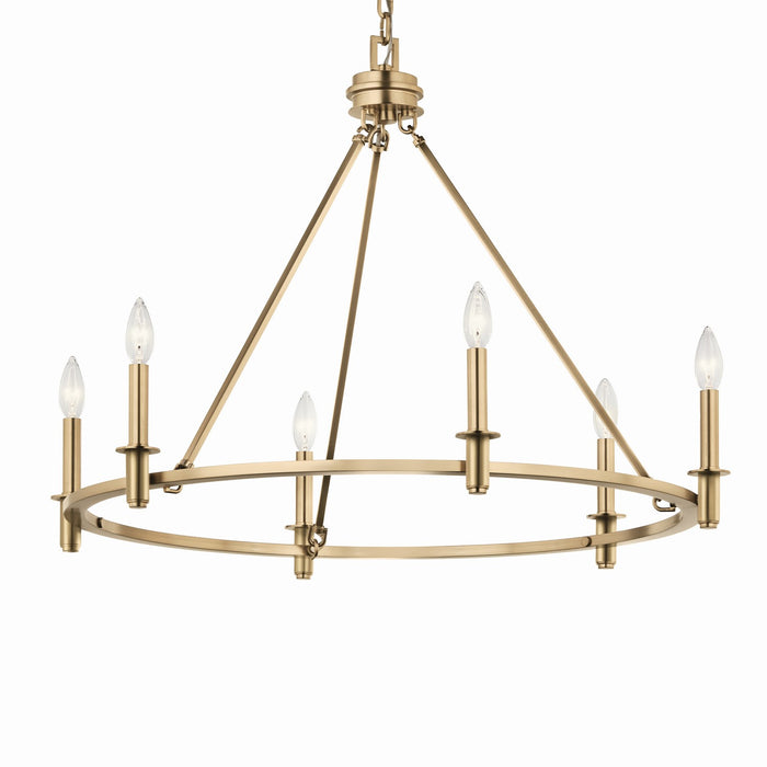 Kichler 52705CPZ Six Light Chandelier, Champagne Bronze