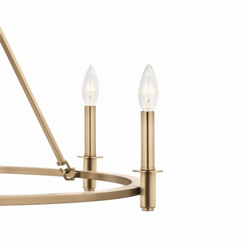 Kichler 52705CPZ Six Light Chandelier, Champagne Bronze