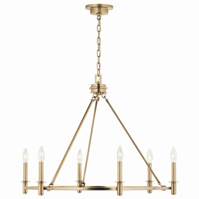 Kichler 52705CPZ Six Light Chandelier, Champagne Bronze