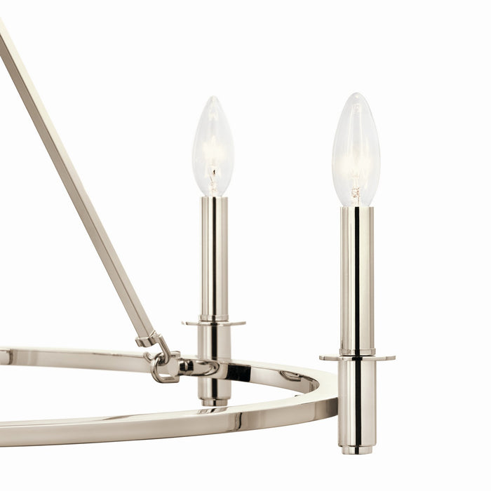 Kichler 52705PN Six Light Chandelier, Polished Nickel