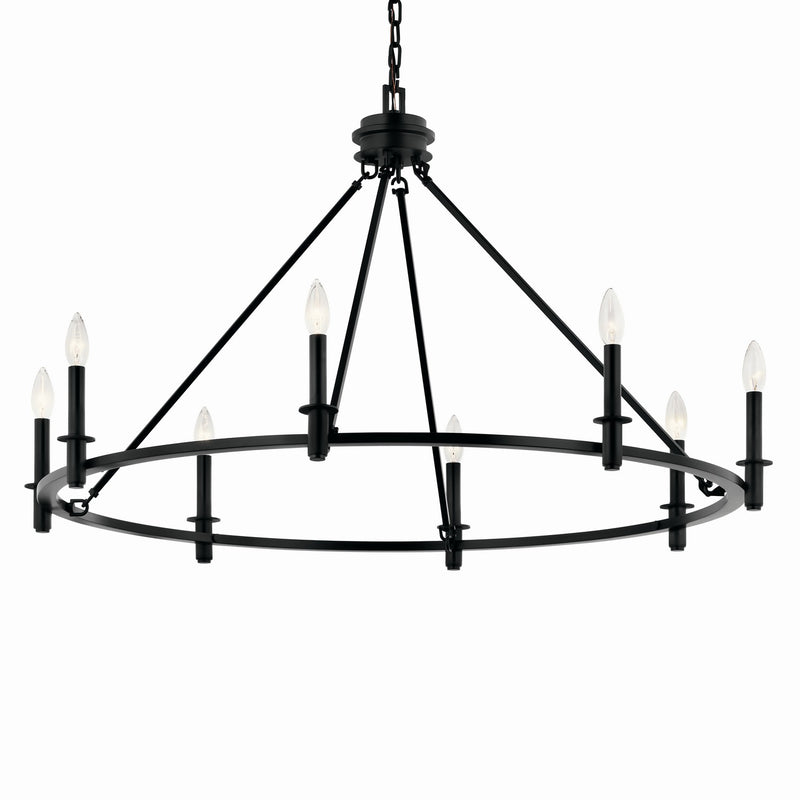 Kichler 52706BK Eight Light Chandelier, Black