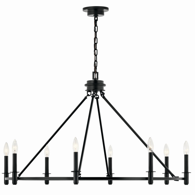 Kichler 52706BK Eight Light Chandelier, Black