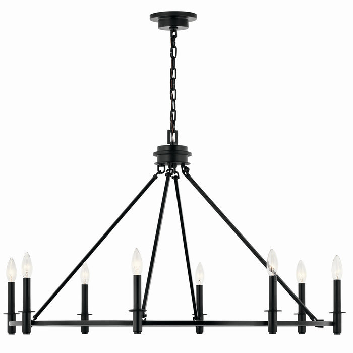 Kichler 52706BK Eight Light Chandelier, Black