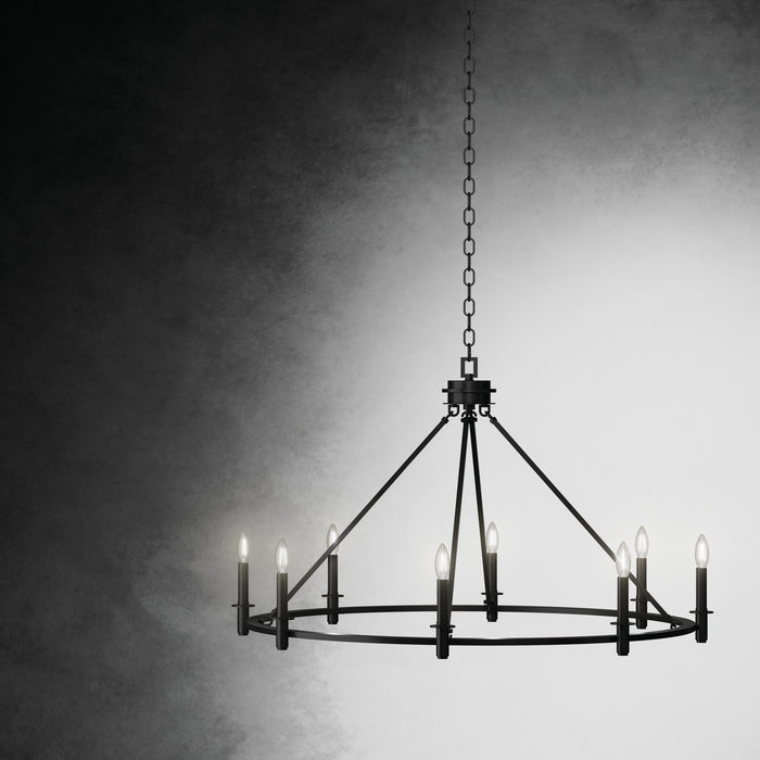 Kichler 52706BK Eight Light Chandelier, Black