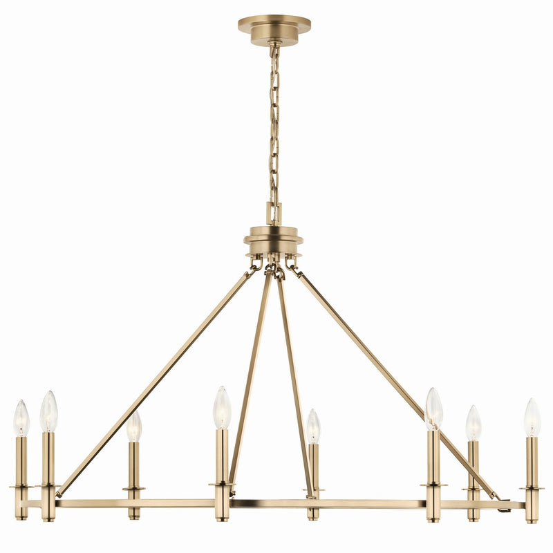 Kichler 52706CPZ Eight Light Chandelier, Champagne Bronze